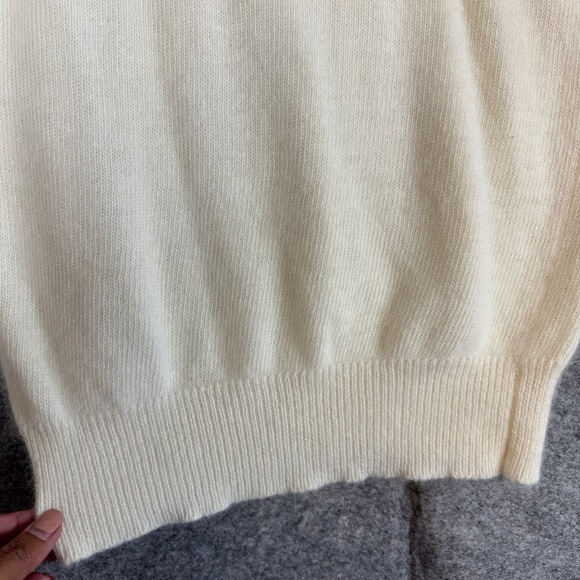 Vintage Paris Sport Club Cream Angora Lambswool Old Money Sweater Size Medium - Picture 10 of 14